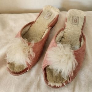 Ugg pink suede slippers -sz 9
